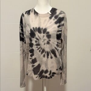 Lisa Todd Cashmere Monochrome Tie-Dye Crew Neck Sweater